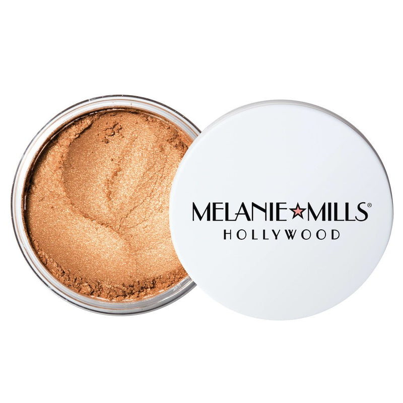 Melanie Mills Hollywood Gleam Radiant Dust Shimmering Loose Powder for Face & Body Deep Gold