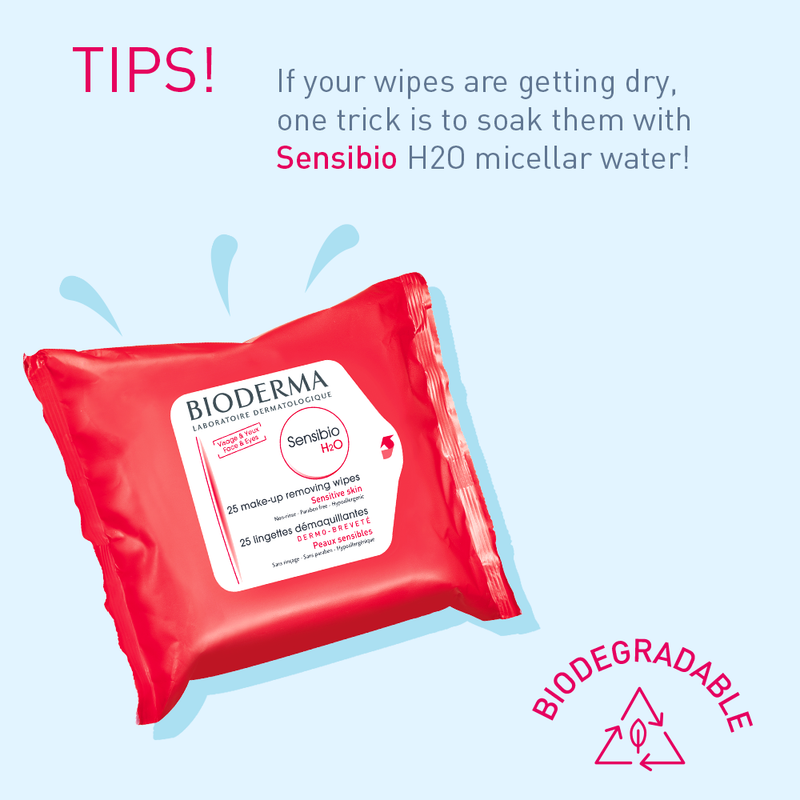 Bioderma Sensibio H20 Wipes 25ct